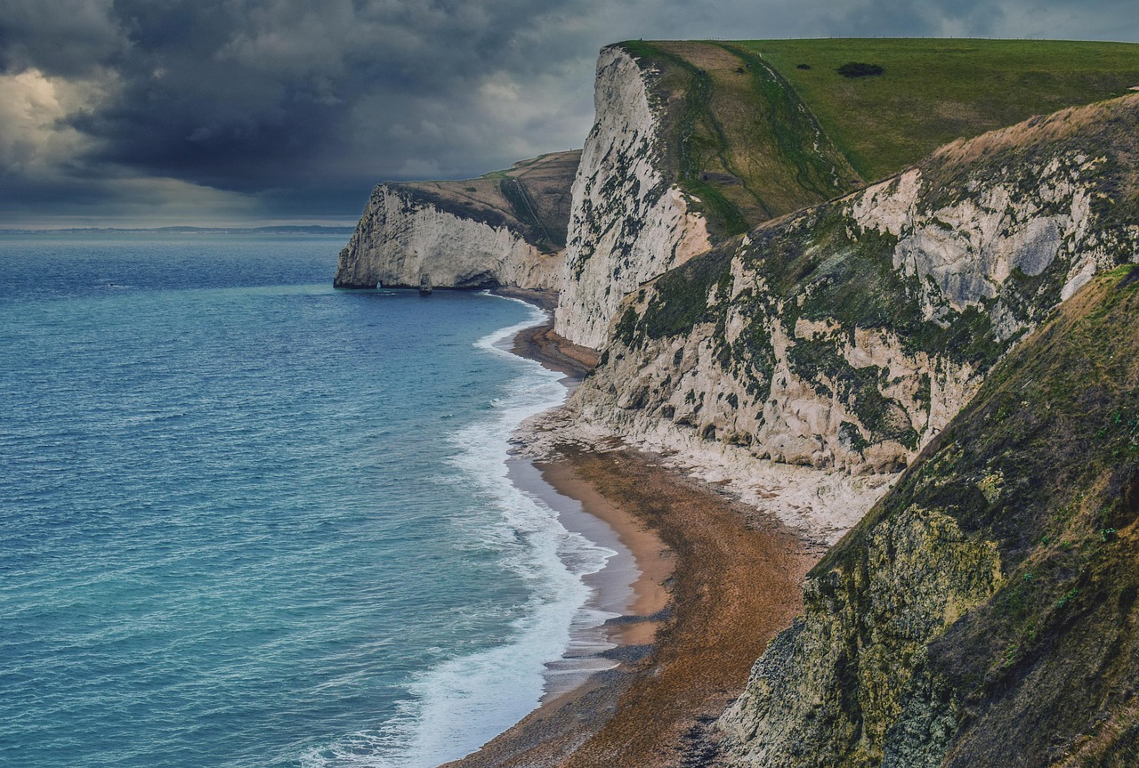 ocean, coast, cliffs, jurassic coast, dorset, england, uk, nature, united kingdom, landscape, sea, lulworth cove, sky, clouds, horizon, coastline, dorset, england, england, nature, nature, nature, landscape, landscape, landscape, landscape, landscape